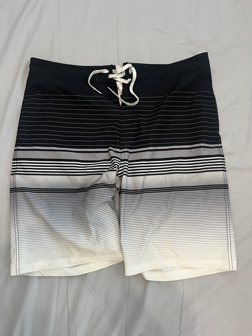 Goodfellow & Co Black and White Gradient Stripe Swim Shorts